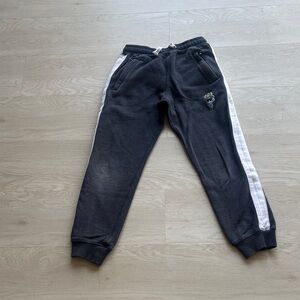 Kids Charcoal Joggers with White Side Stripes